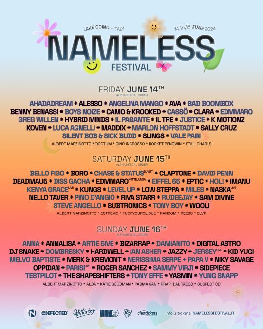 NAMELESS-FESTIVAL-2024_Line-up-completa NAMELESS FESTIVAL: la line up completa 2024, dal 14 al 16 giugno