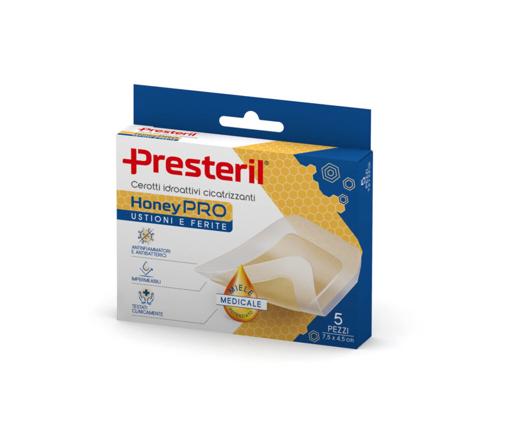 Cerotti-cicatrizz-HoneyPro-1024x889 Novità: HoneyPRO di Presteril, a base del miele potenziato, per una cicatrizzazione rapida di ustioni e ferite
