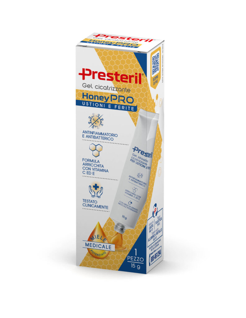 Gel-cicatrizz-HoneyPro-792x1024 Novità: HoneyPRO di Presteril, a base del miele potenziato, per una cicatrizzazione rapida di ustioni e ferite